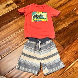 Toddler boy quiksilver short outfit. Size 3t